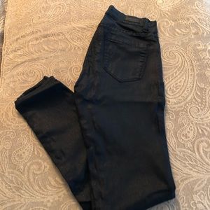 Size 25 Blank NYC black shimmer straight leg jean